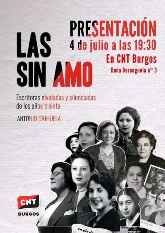 Presentación del libro: «Las Sin Amo» de Antonio Orihuela en Burgos