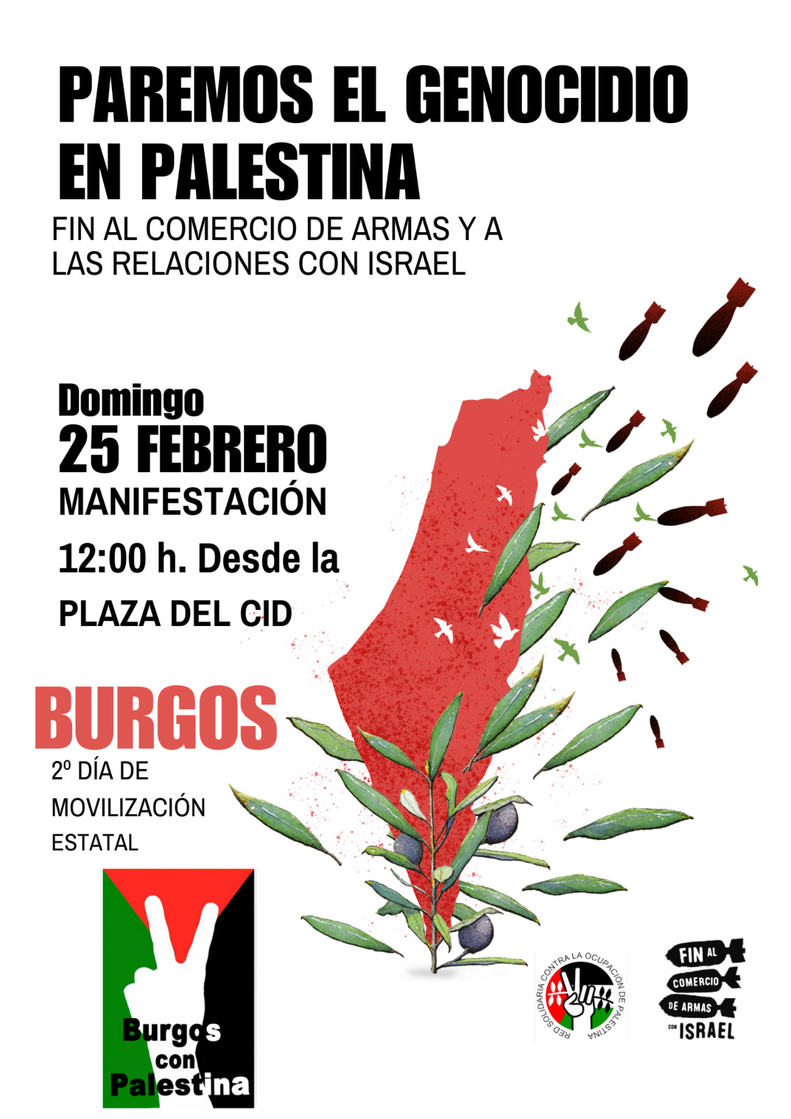 25F Segundo día de movilización estatal contra el genocidio en Palestina